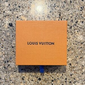 Louis Vuitton Orange Gift Box with Blue Ribbon